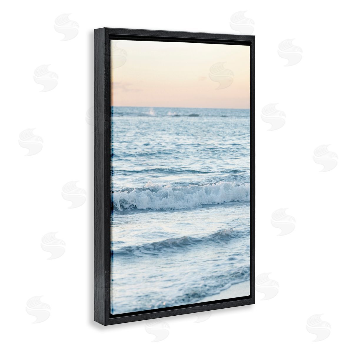 Sunset and Sea View Black Floating Frame Canvas Wall Art, Home Decor by Sisi and Seb