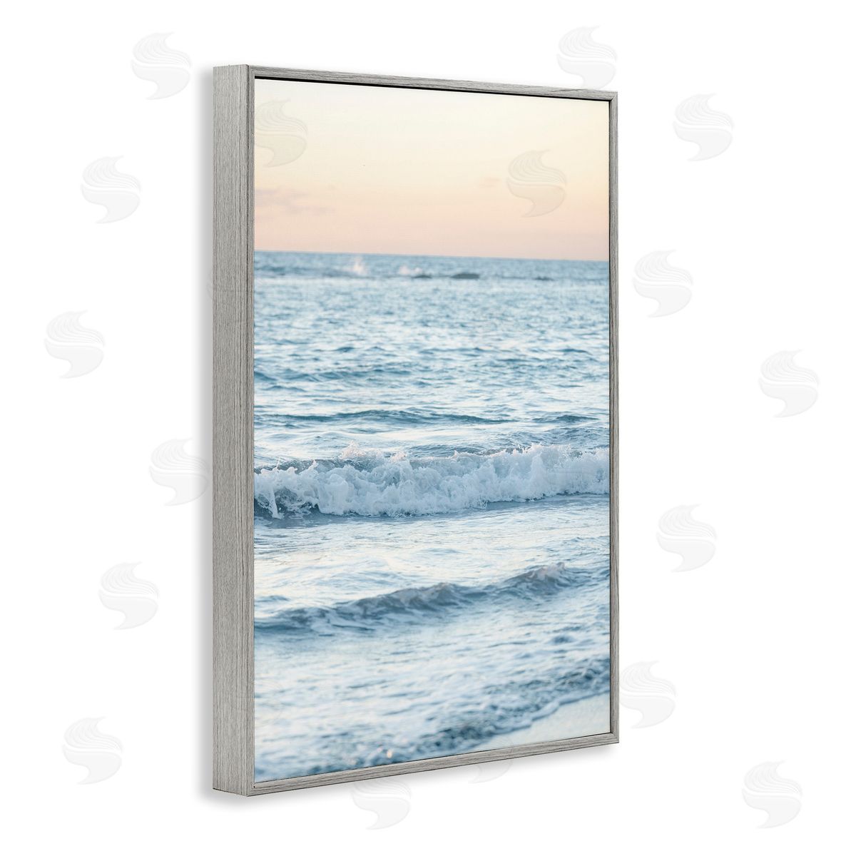 Sunset and Sea View Grey Frame Print Wall Art, Home Decor by Sisi and Seb