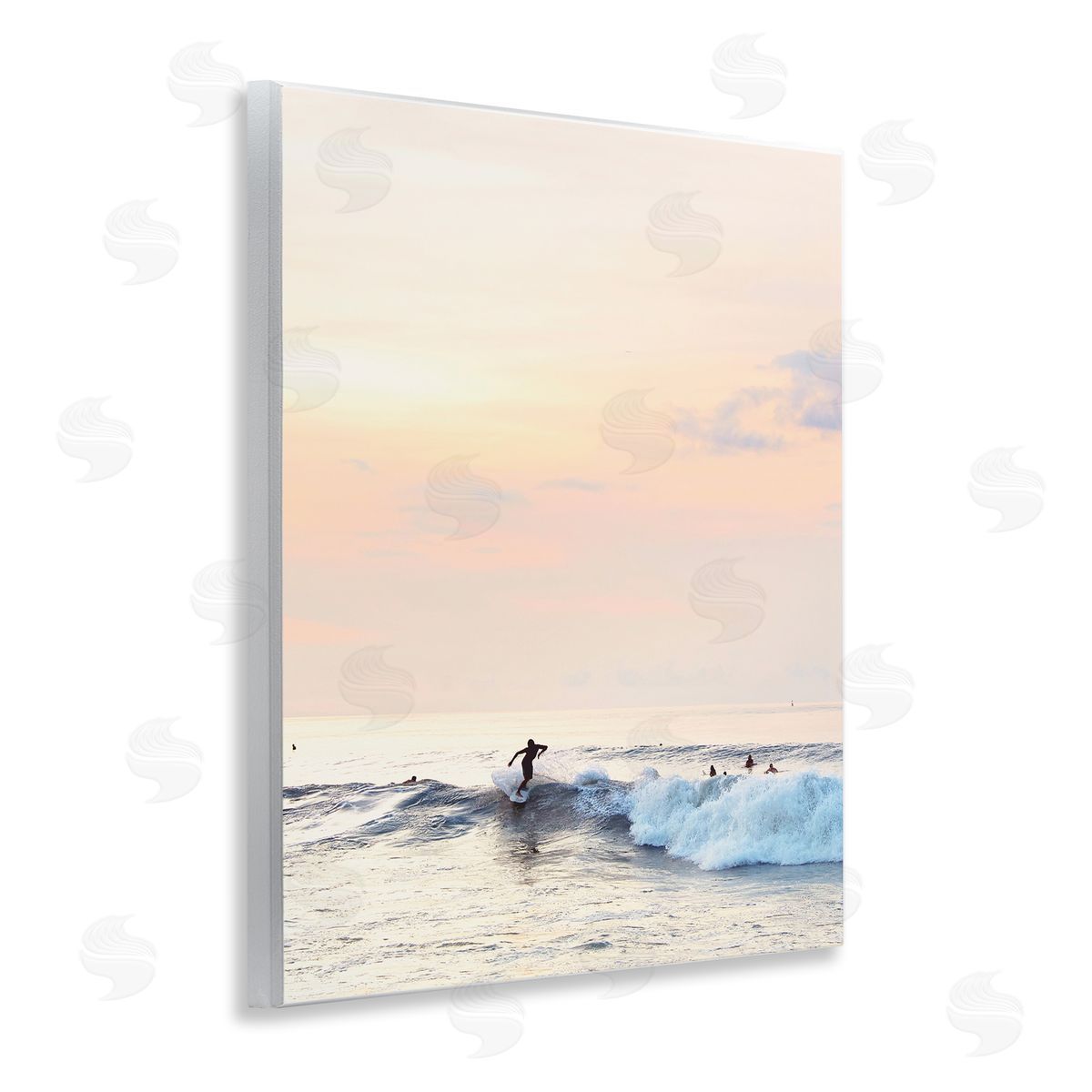 Sunset Surfer Landscape Wood Plaque Wall Art, Home Decor by Sisi and Seb