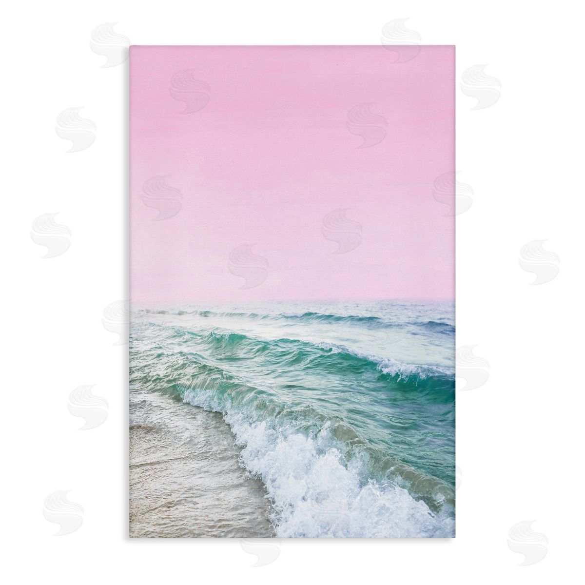 Pink Winter Sea Canvas Wall Art, Home Decor by Sisi and Seb