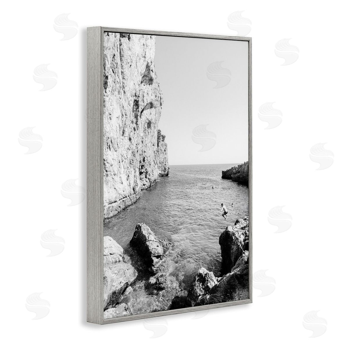 The Dive Cove Grey Frame Print Wall Art, Home Decor by Sisi and Seb