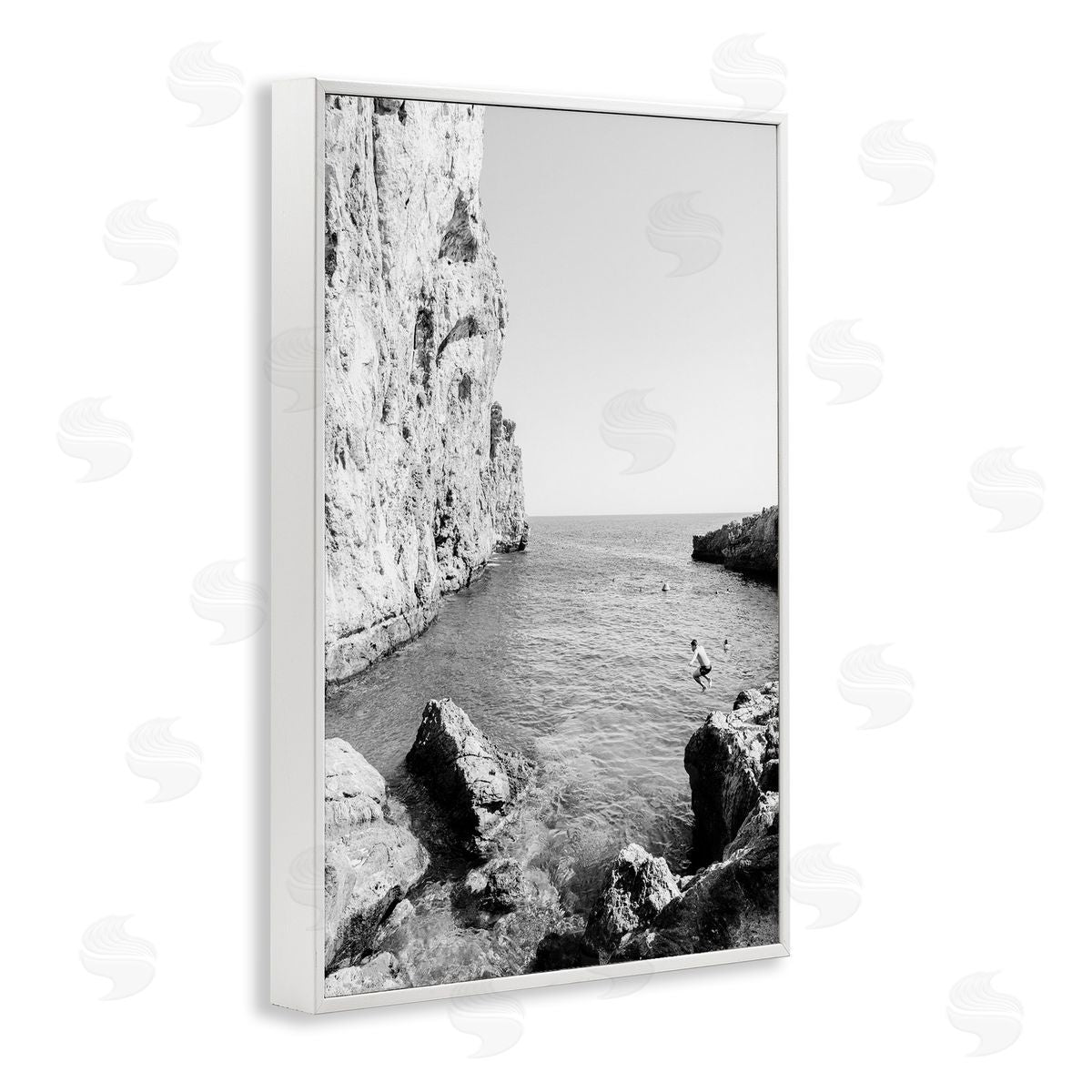 The Dive Cove White Frame Print Wall Art, Home Decor by Sisi and Seb