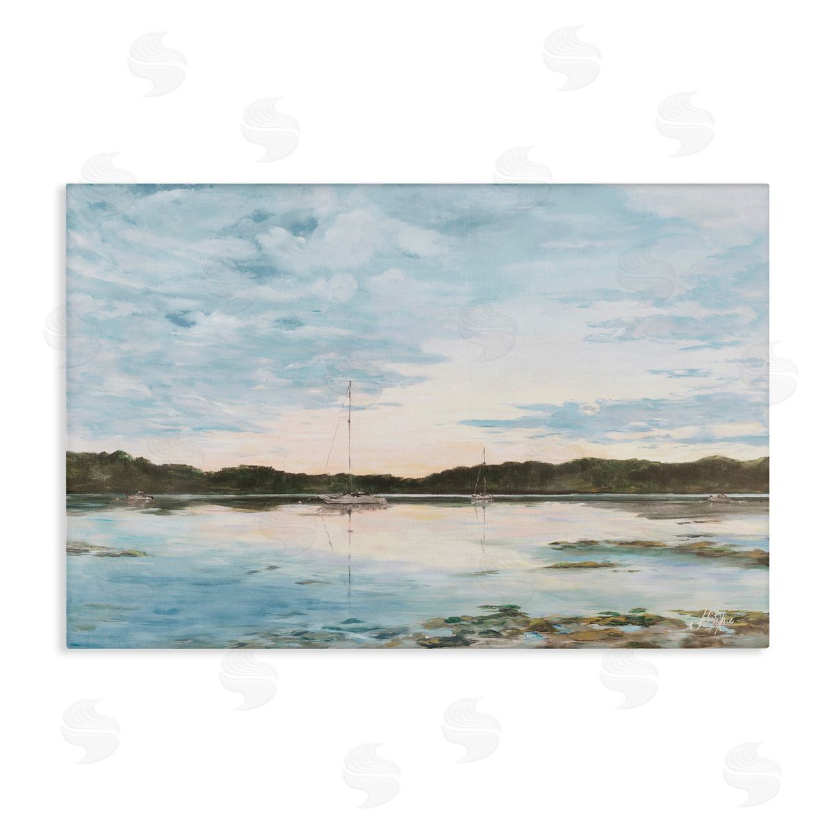 Quiet Day on Lake Canvas Wall Art, Home Decor by Julie DeRice