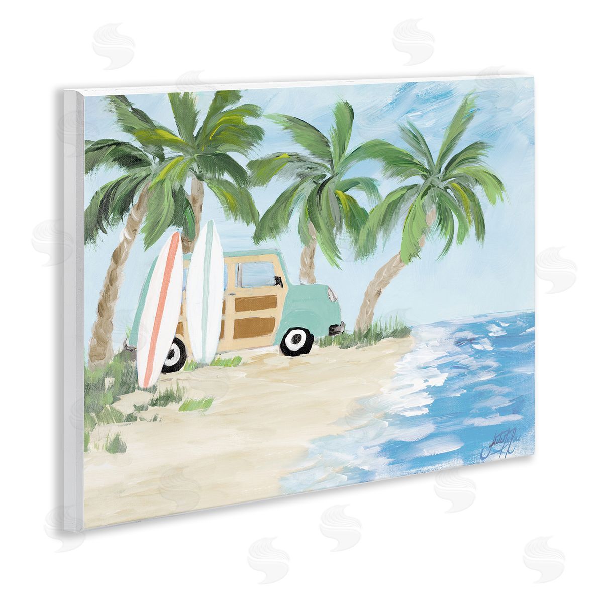 Tropical Vacation Surfboards Wood Plaque Wall Art, Home Decor by Julie DeRice