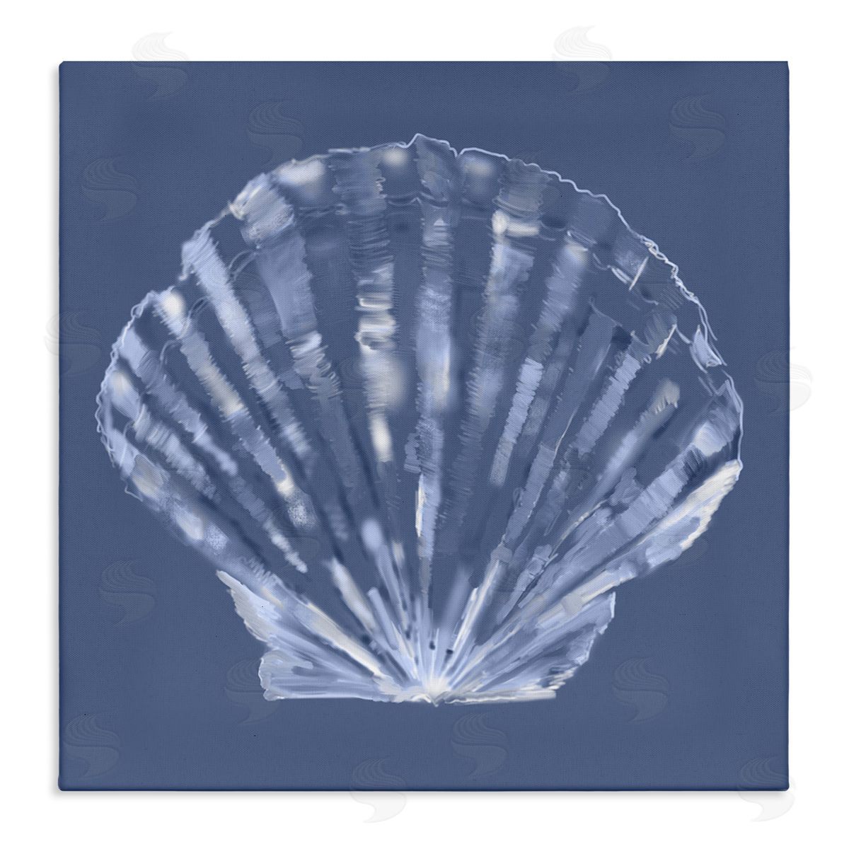 Blue Nova Seashell Canvas Wall Art, Home Decor by Julie Derice