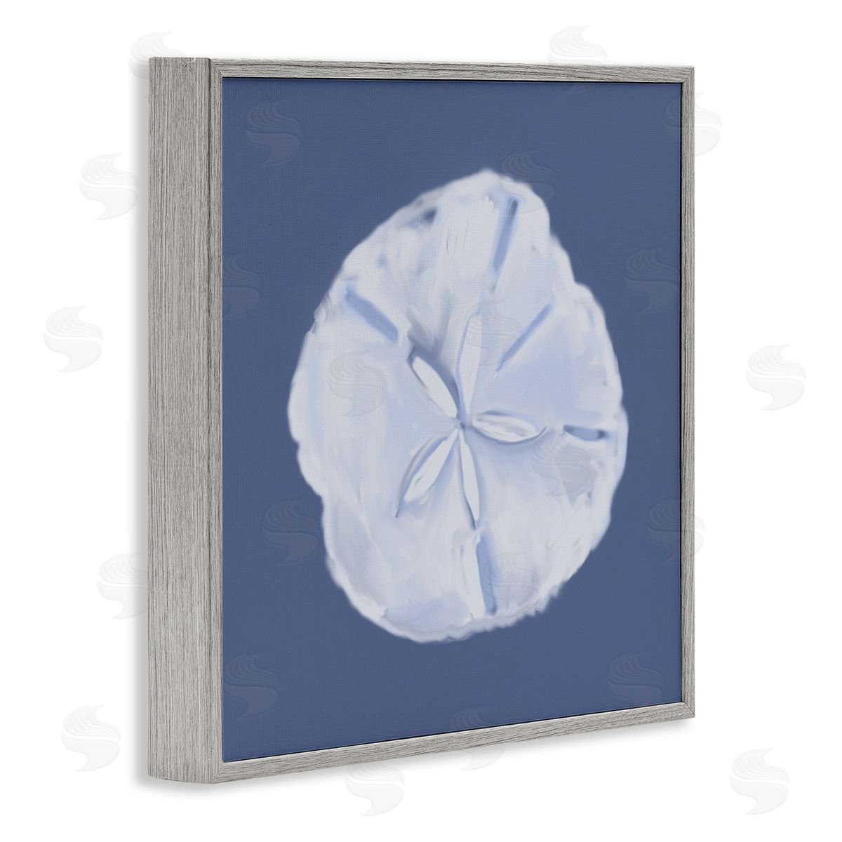 Blue Nova Sand Dollar Grey Frame Print Wall Art, Home Decor by Julie Derice
