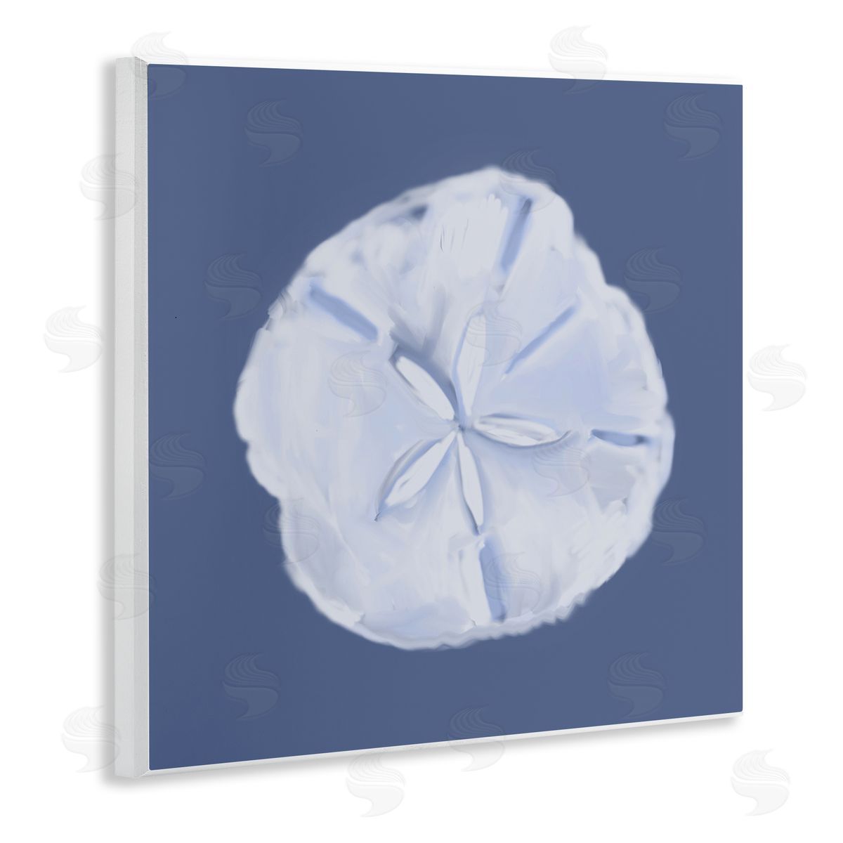 Blue Nova Sand Dollar Wood Plaque Wall Art, Home Decor by Julie Derice