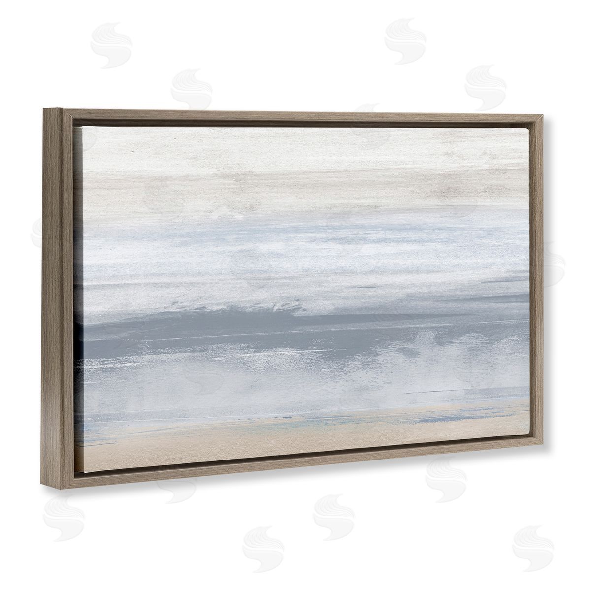 Serene Blue Feeling Brown Floating Frame Canvas Wall Art, Home Decor by Dan Meneely