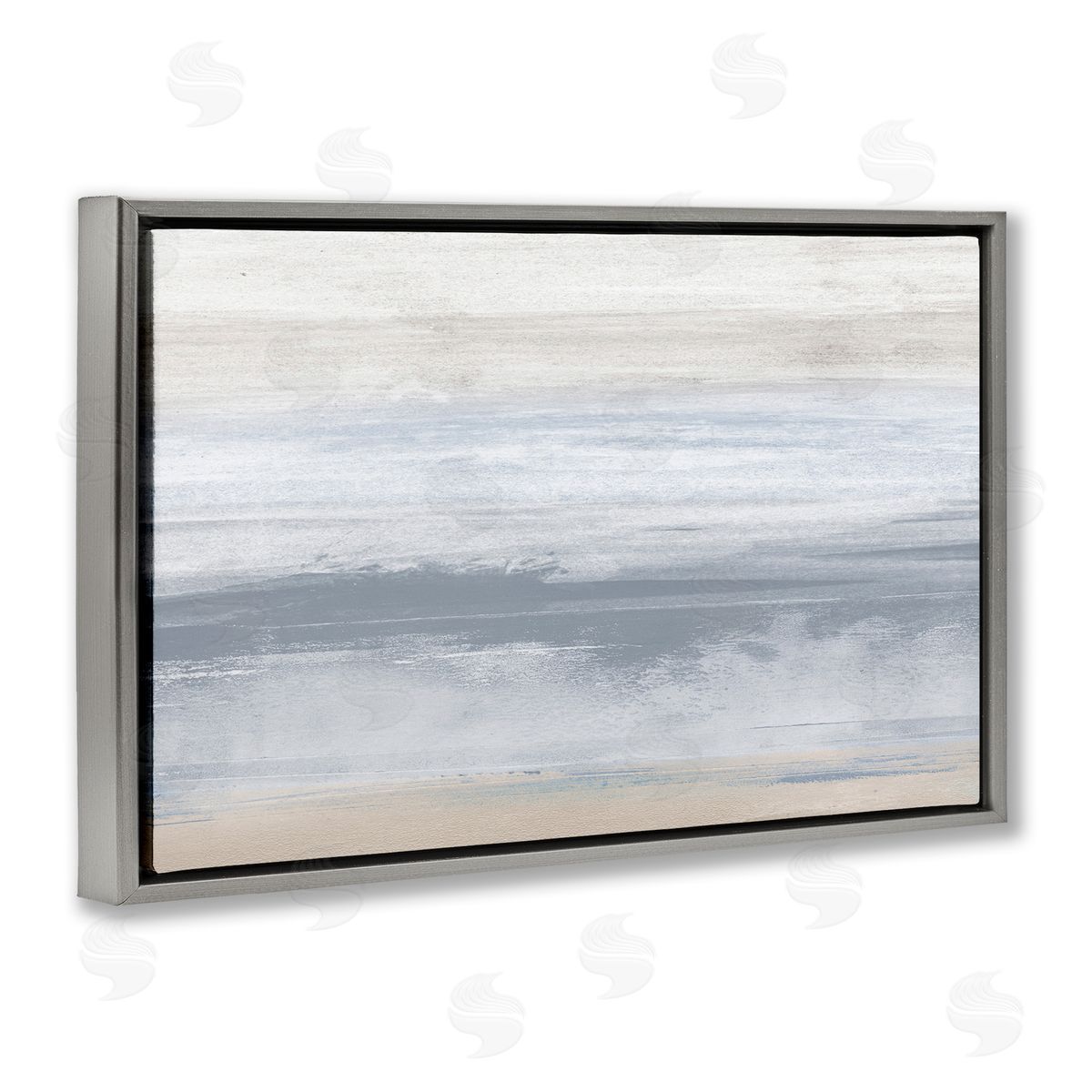 Serene Blue Feeling Grey Floating Frame Canvas Wall Art, Home Decor by Dan Meneely