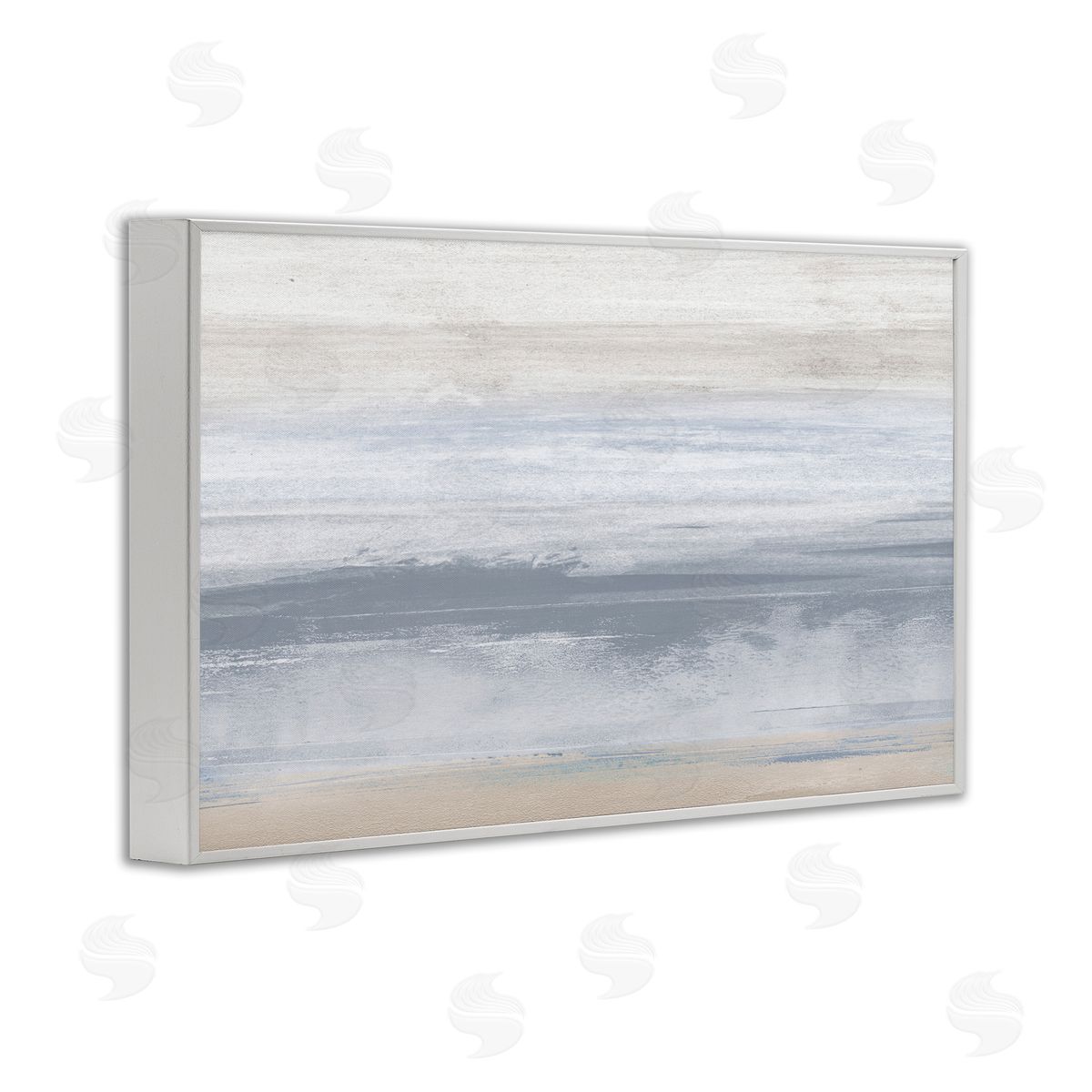 Serene Blue Feeling White Frame Print Wall Art, Home Decor by Dan Meneely