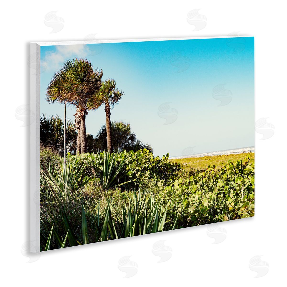 Lush Tropical Shoreline Wood Plaque Wall Art, Home Decor by Stede Bonnett