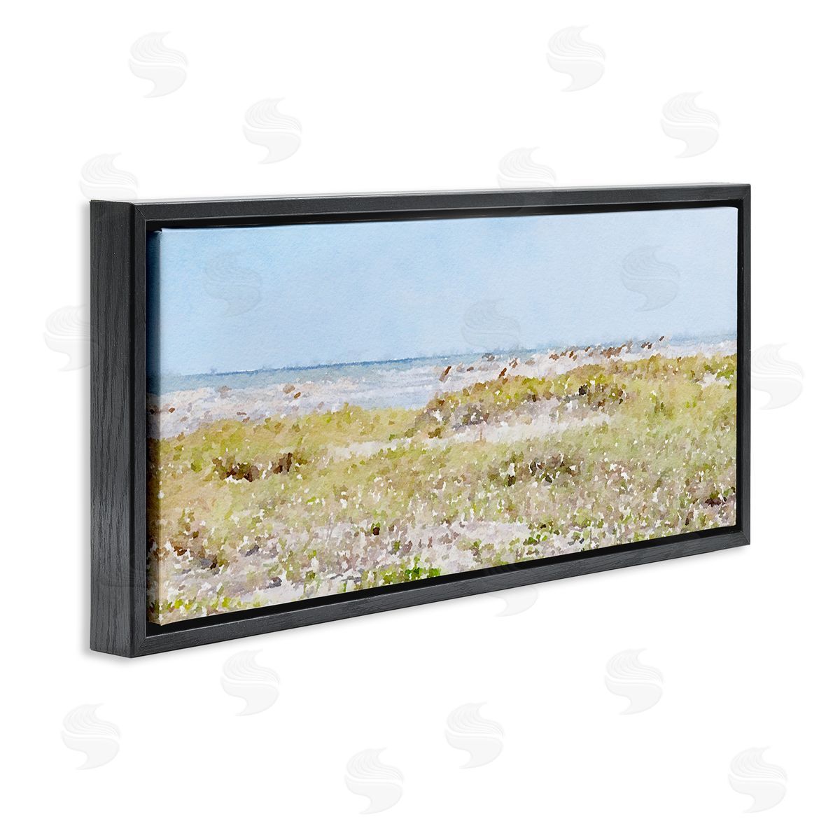 Eastern Beach Grass Black Floating Frame Canvas Wall Art, Home Decor by Stede Bonnett