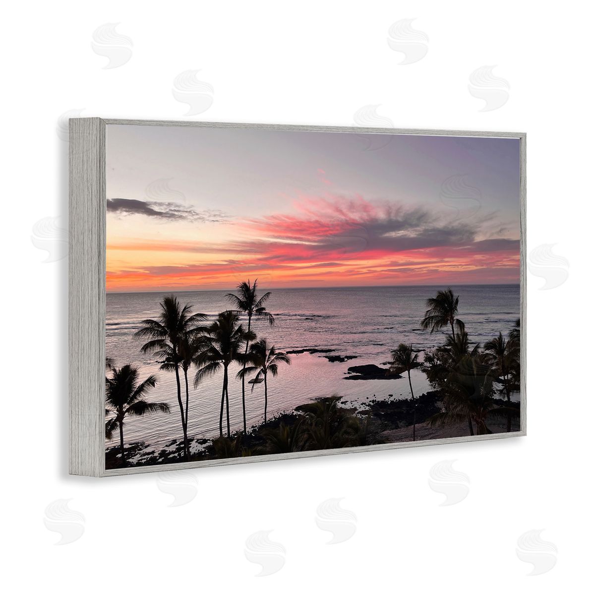 Fierce Sunset View Grey Frame Print Wall Art, Home Decor by Kathy Mansfield