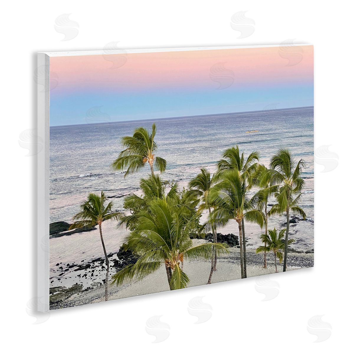 Afternoon Palms Horizon Wood Plaque Wall Art, Home Decor by Kathy Mansfield