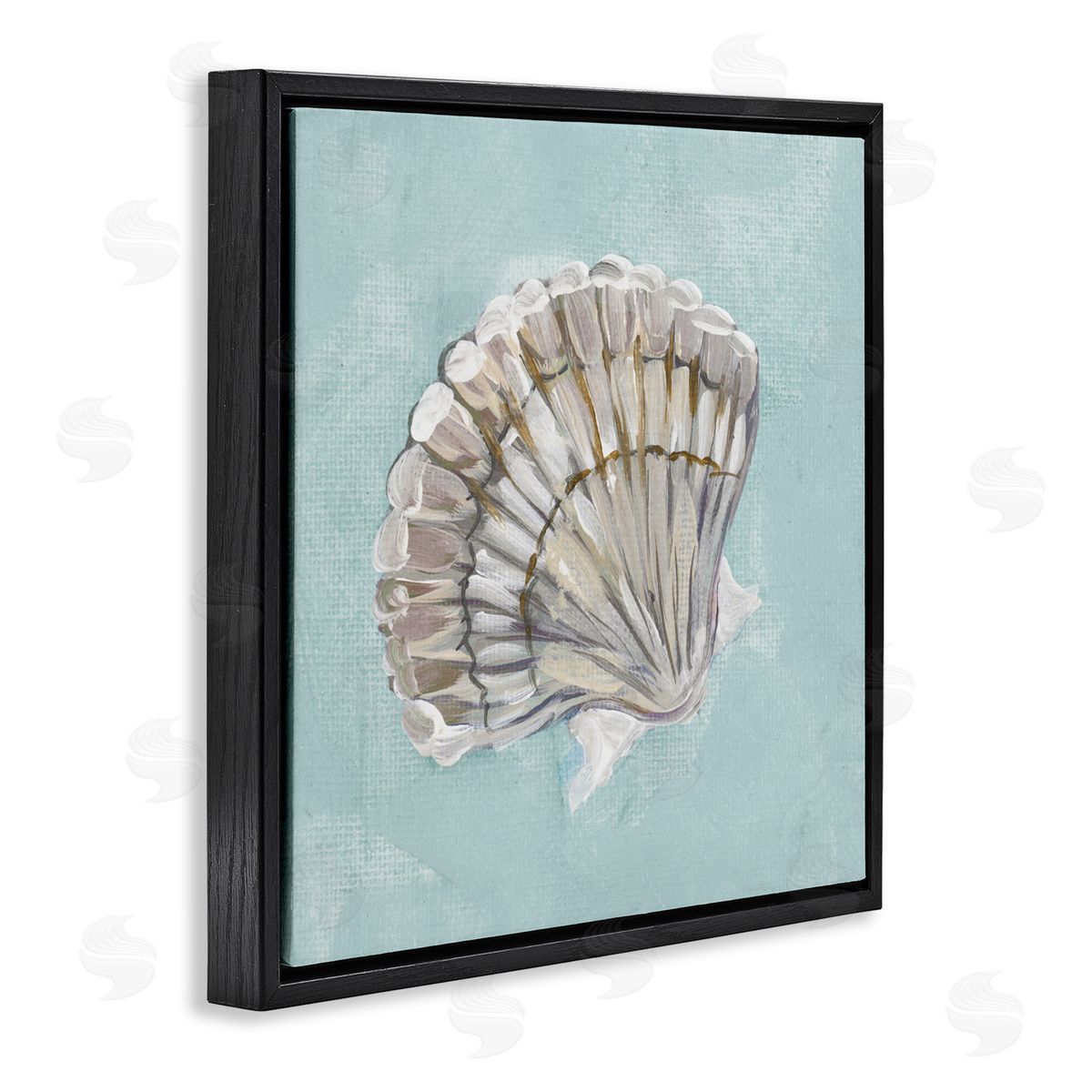 Brushed Clam Shell Black Floating Frame Canvas Wall Art, Home Decor by Julie DeRice