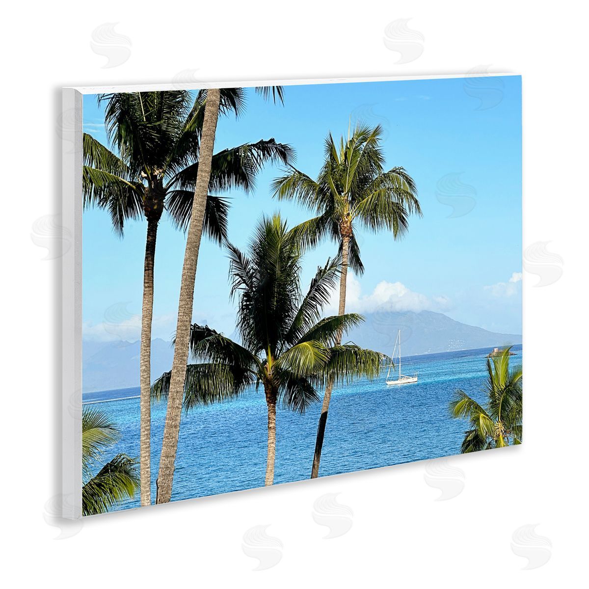 Palm Trees and Sailboat Wood Plaque Wall Art, Home Decor by Kali Wilson
