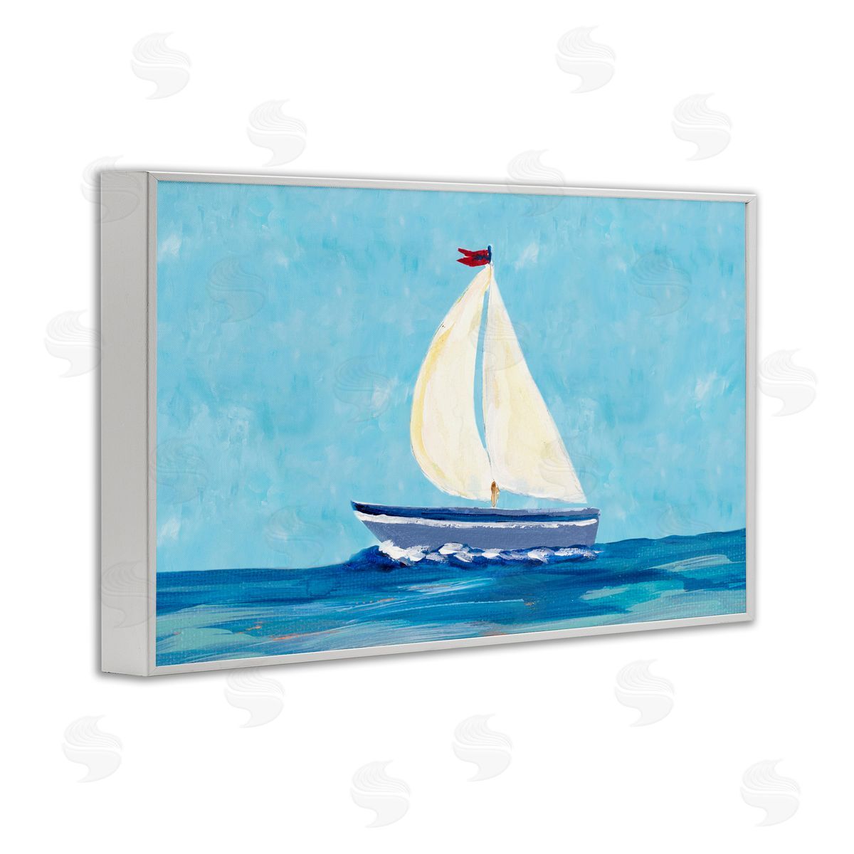 Sail The Sea White Frame Print Wall Art, Home Decor by Julie Derice