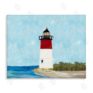Julie Derice | Coastal Lighthouse on Blue