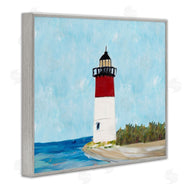 Julie Derice | Coastal Lighthouse on Blue