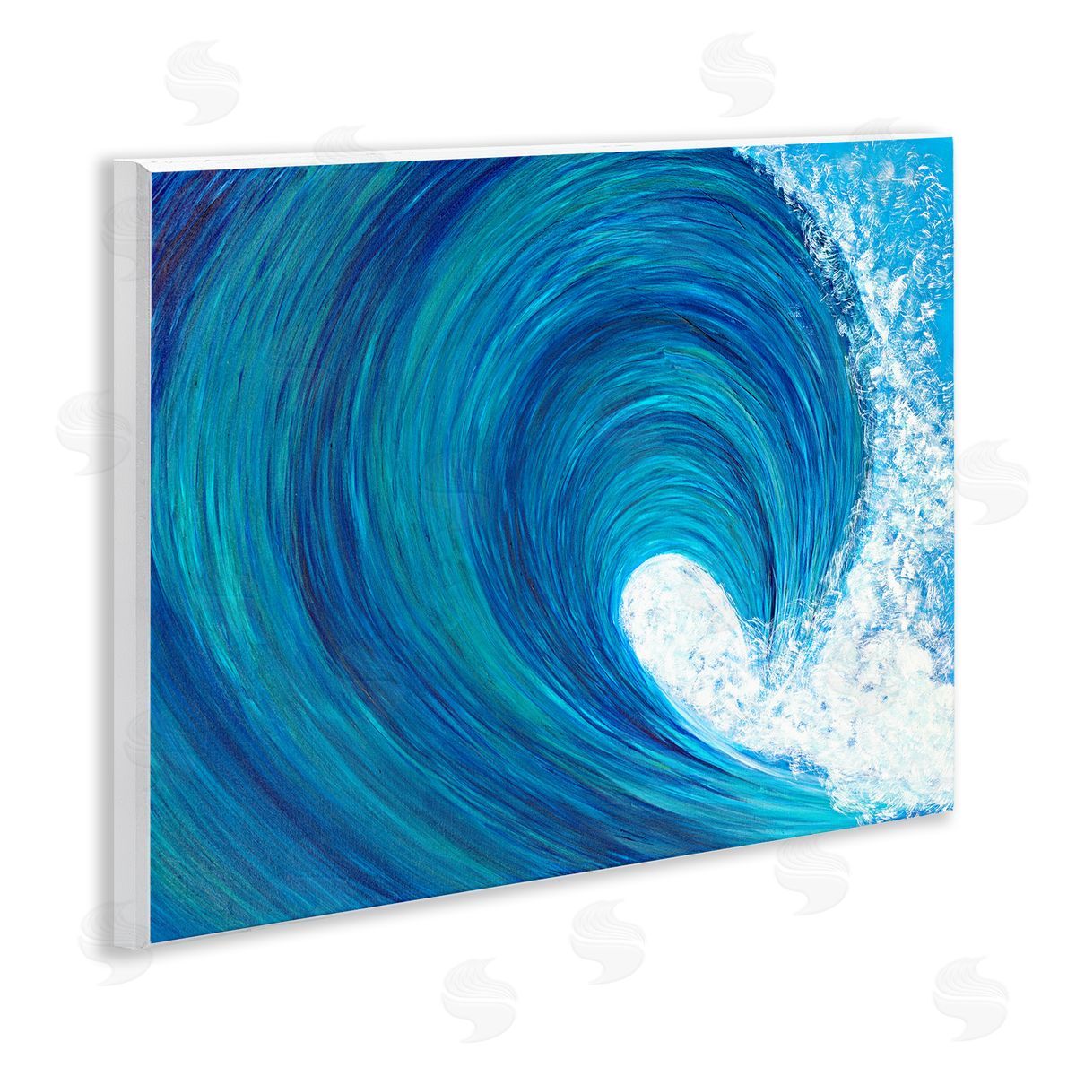 Swirling Ocean Wave Wood Plaque Wall Art, Home Decor by Megan Morris