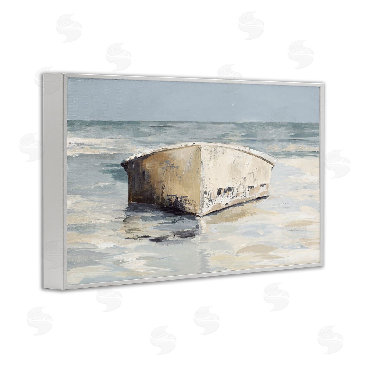 Abandoned Boat Hull White Frame Print Wall Art, Home Decor by Patricia Pinto