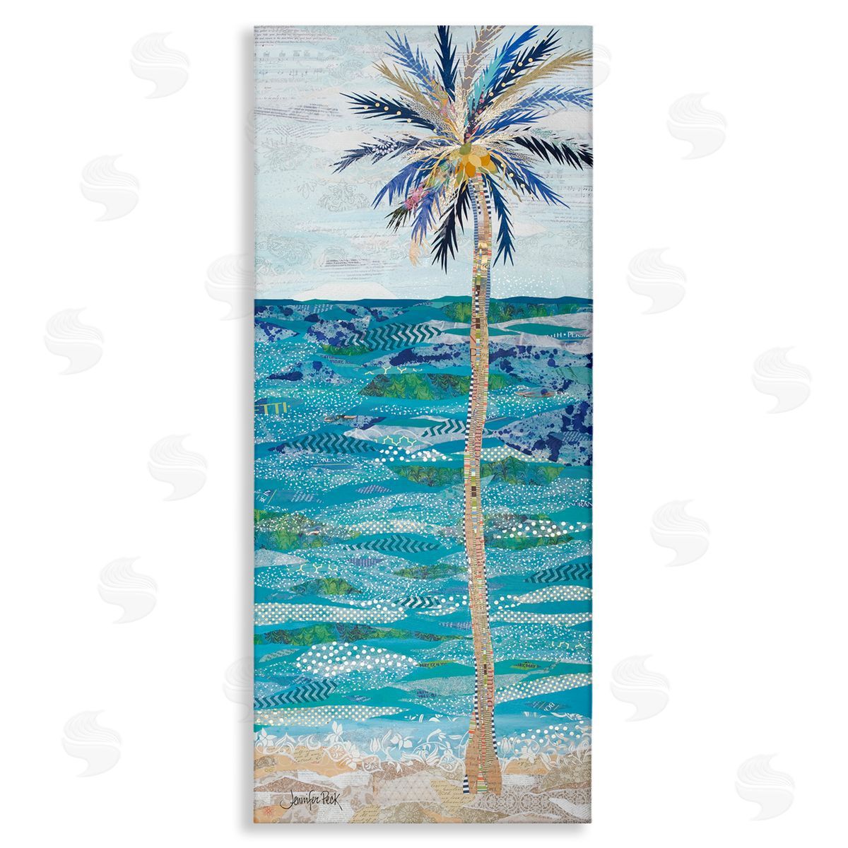 Tangled in Blue Collage Canvas Wall Art, Home Decor by Jennifer Peck