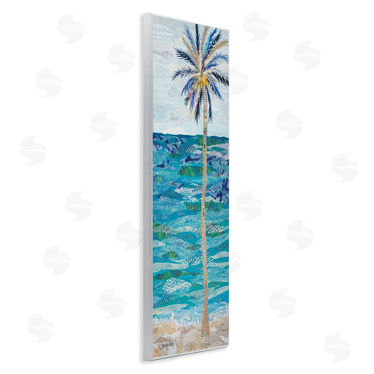 Tangled in Blue Collage Wood Plaque Wall Art, Home Decor by Jennifer Peck