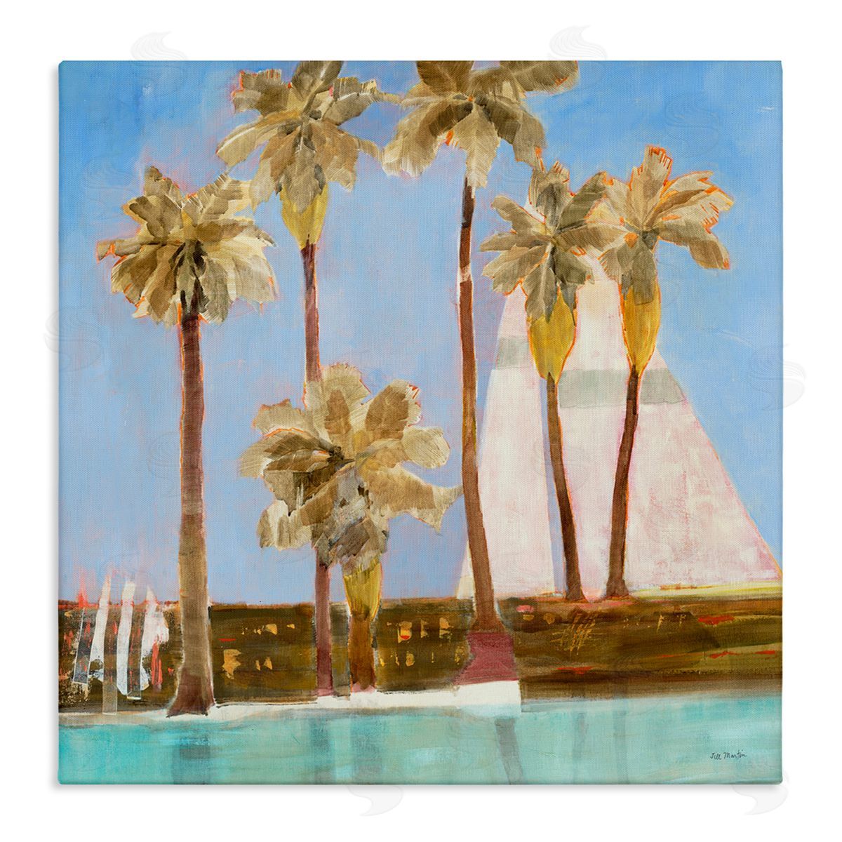Rustic Tropical Scene Canvas Wall Art, Home Decor by Jill Martin