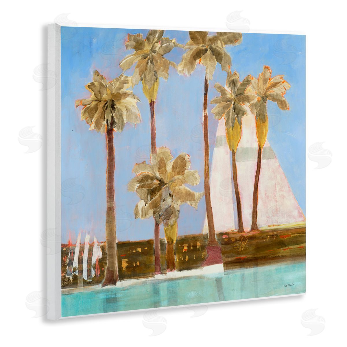 Rustic Tropical Scene Wood Plaque Wall Art, Home Decor by Jill Martin