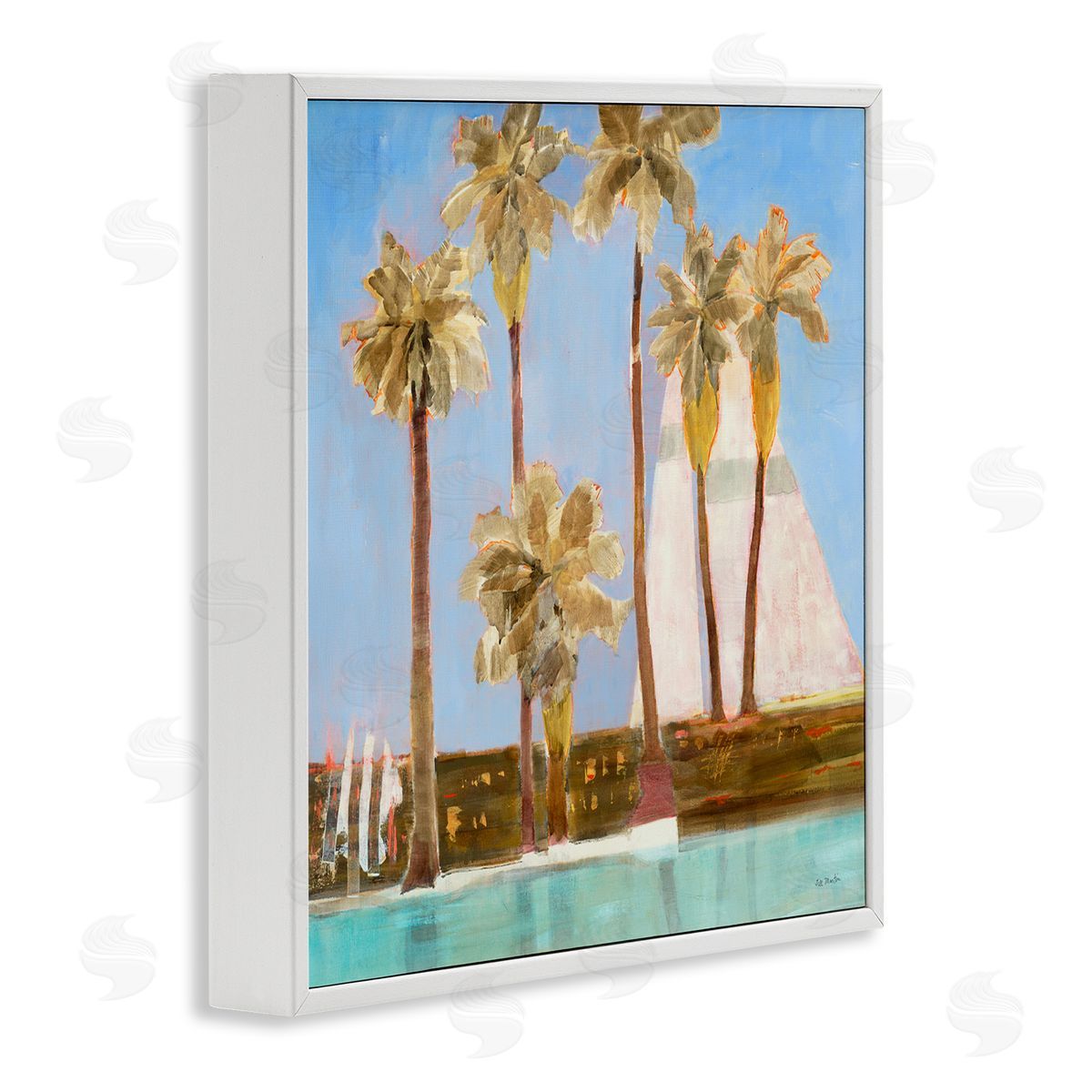 Rustic Tropical Scene White Frame Print Wall Art, Home Decor by Jill Martin