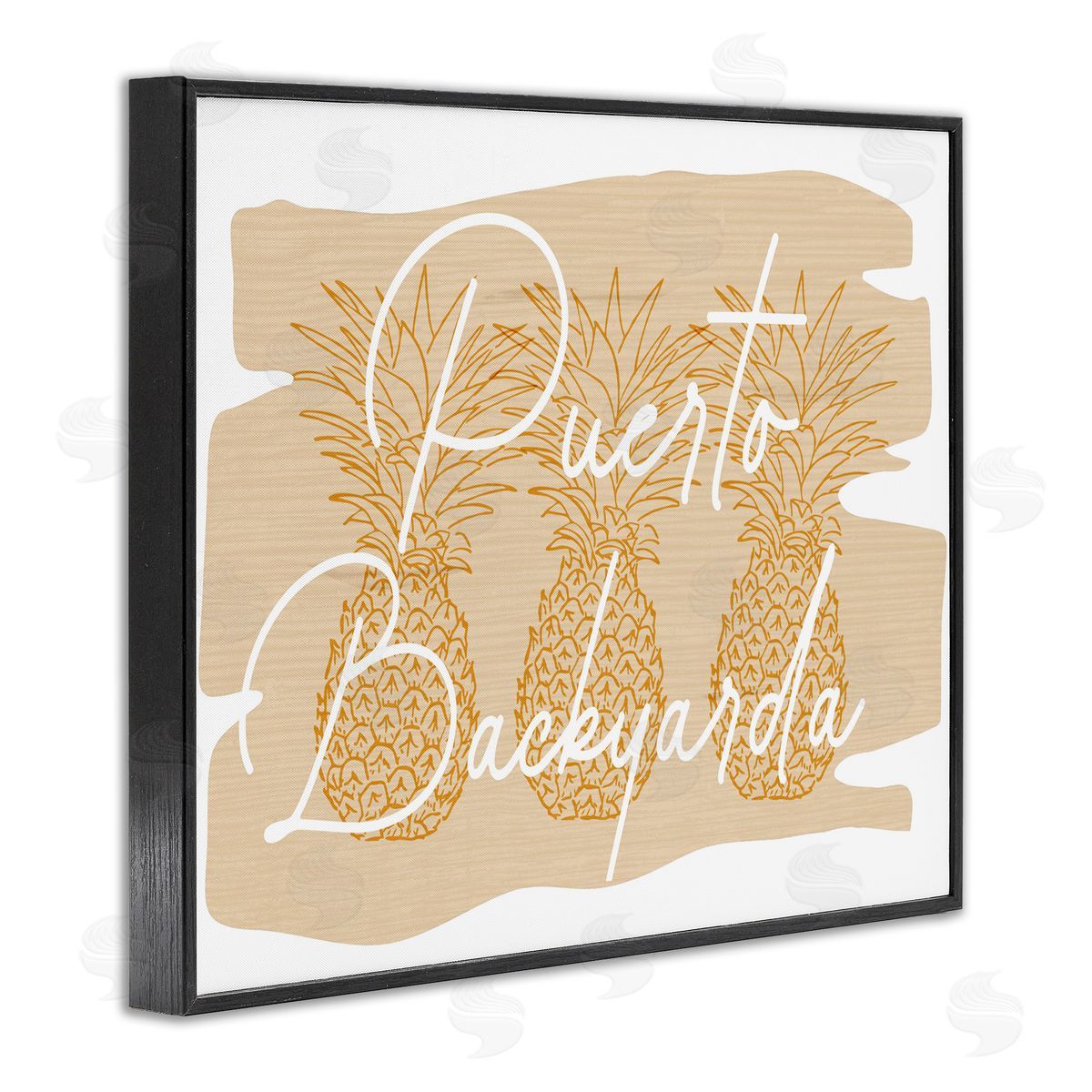 Puerto Backyarda Phrase Black Frame Print Wall Art, Home Decor by Ziwei Li