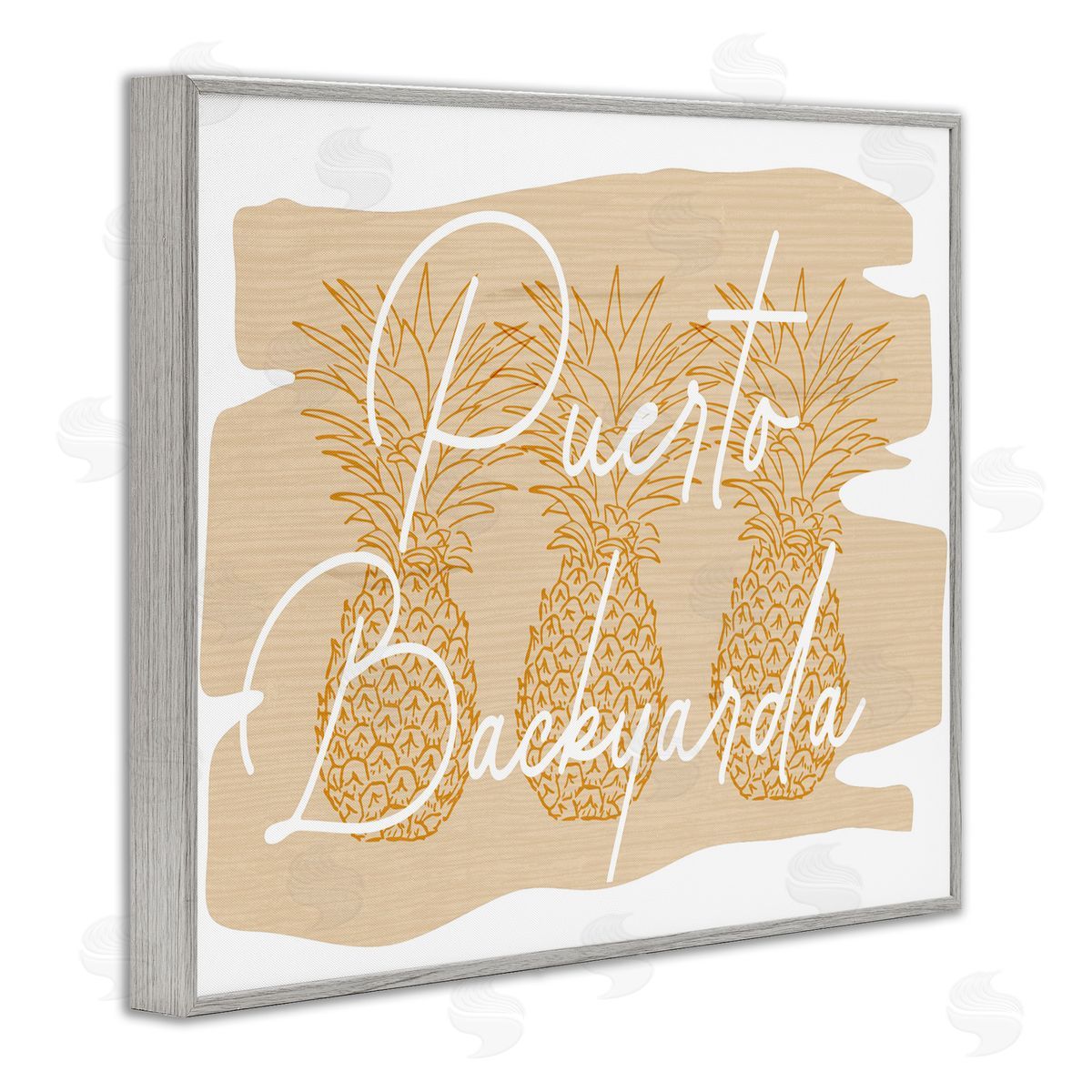 Puerto Backyarda Phrase Grey Frame Print Wall Art, Home Decor by Ziwei Li