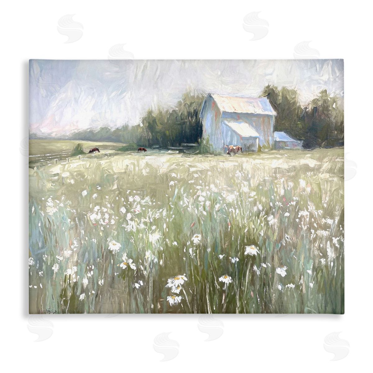 Peaceful Pasture Meadow Canvas Wall Art, Home Decor by Ramona Murdock