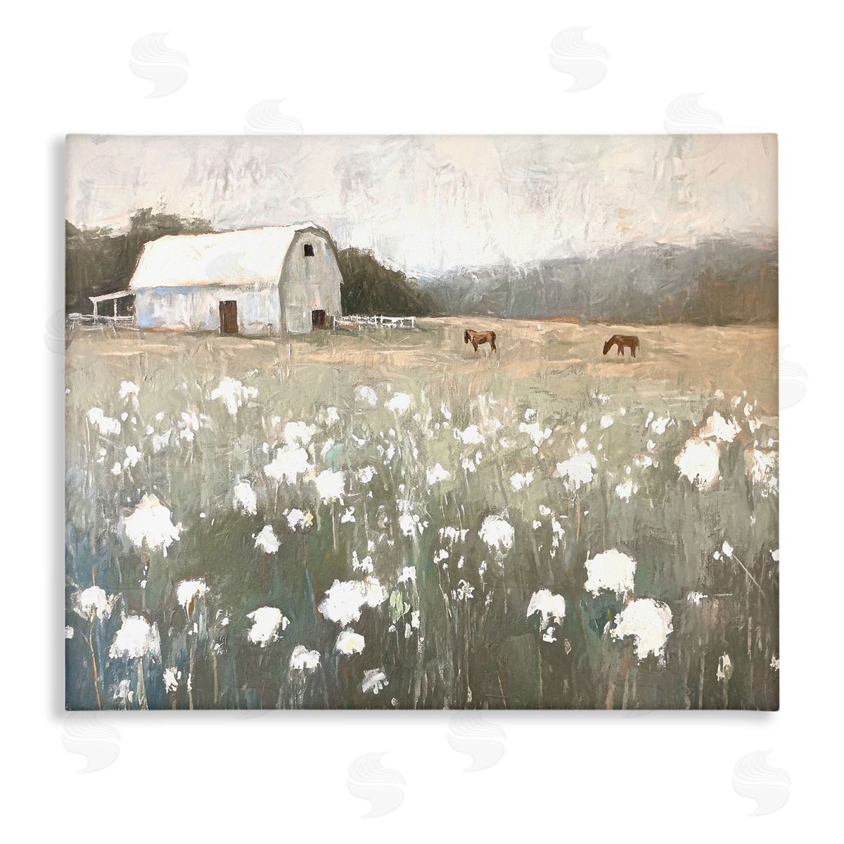 Peaceful Horse Pasture Canvas Wall Art, Home Decor by Ramona Murdock
