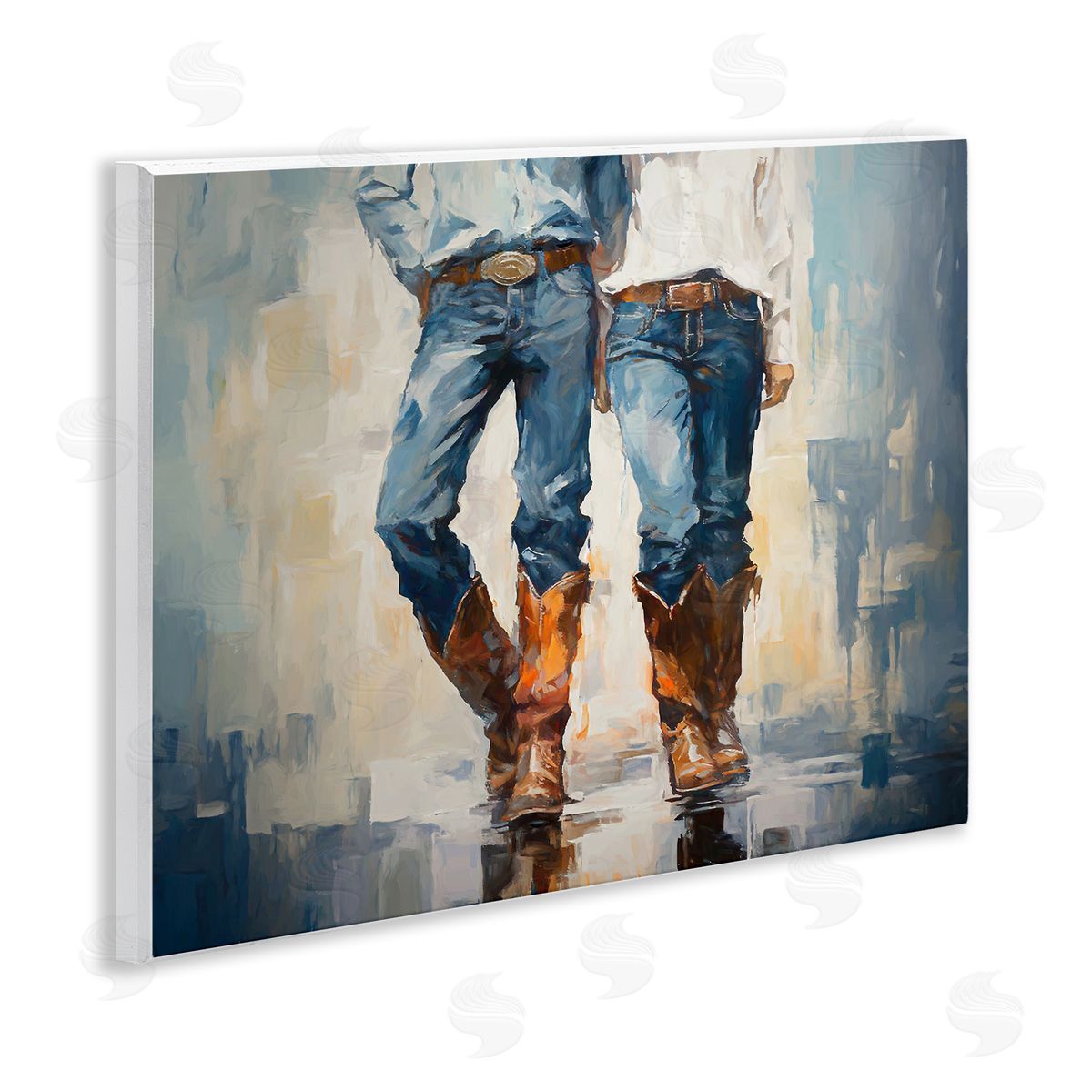 Cowboy and Cowgirl Couple Wood Plaque Wall Art, Home Decor by Ramona Murdock