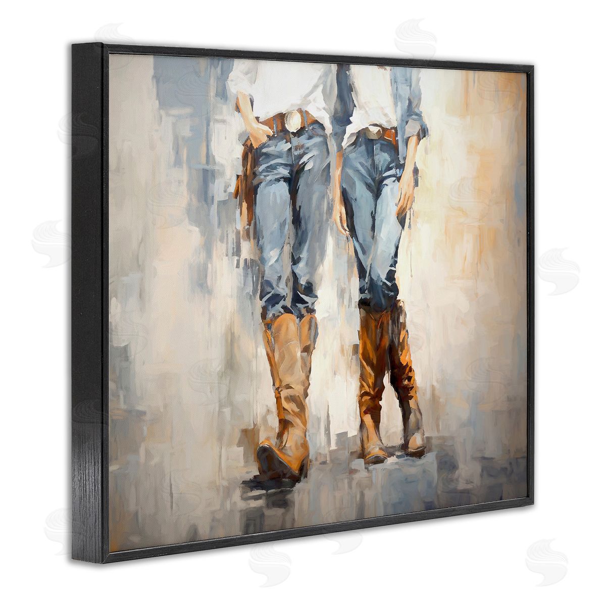 Country Cowgirl Attitude Black Frame Print Wall Art, Home Decor by Ramona Murdock
