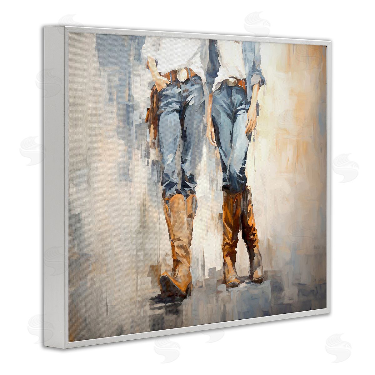 Country Cowgirl Attitude White Frame Print Wall Art, Home Decor by Ramona Murdock