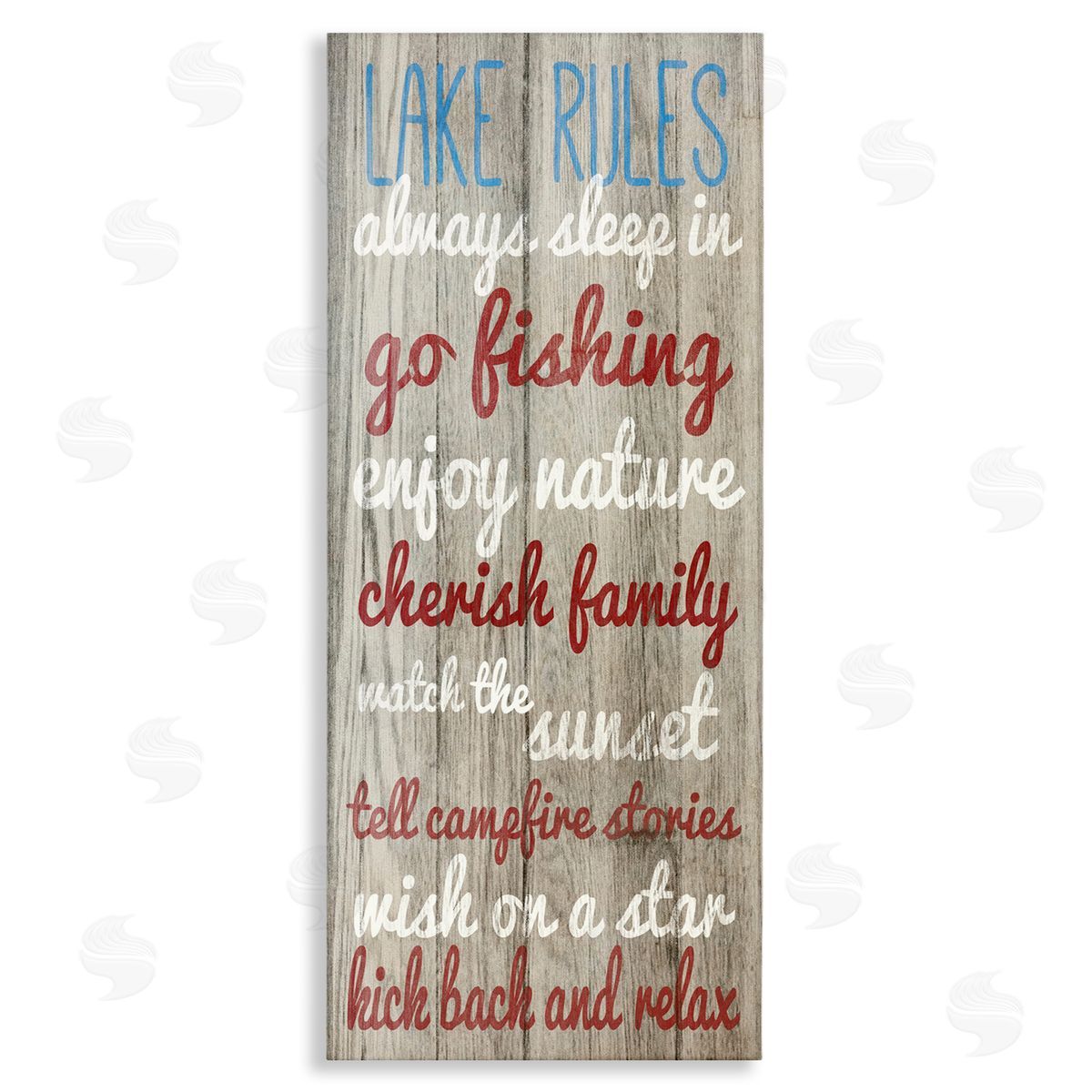 Rustic Lake Rules Canvas Wall Art, Home Decor by Sd Graphics Studio