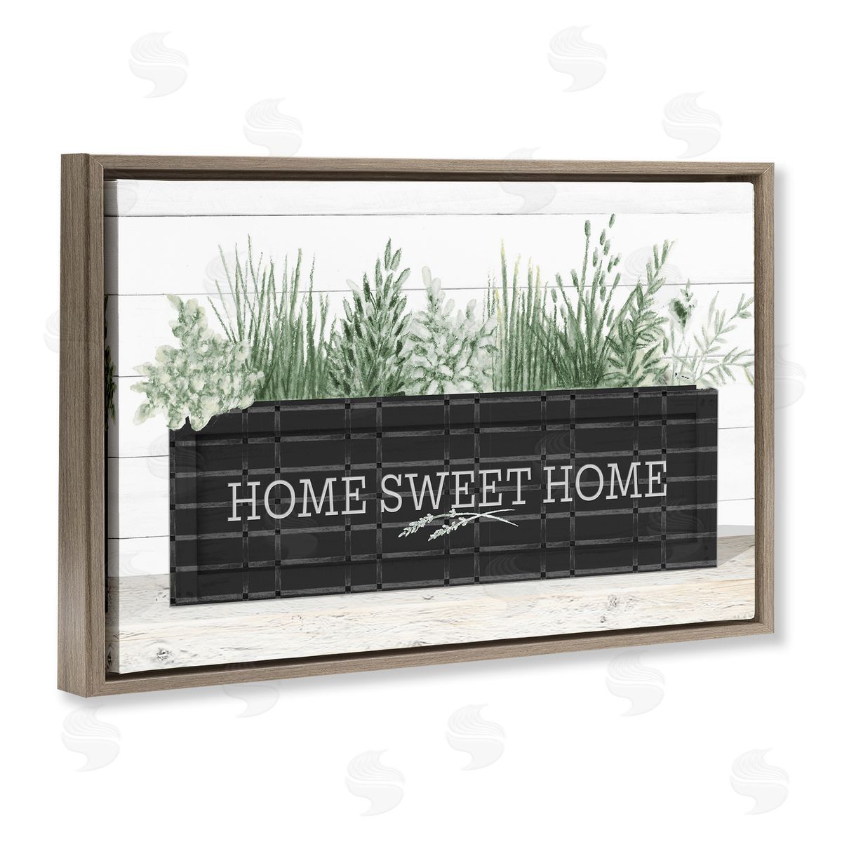 Sweet Home Garden Box Brown Floating Frame Canvas Wall Art, Home Decor by Janice Gaynor