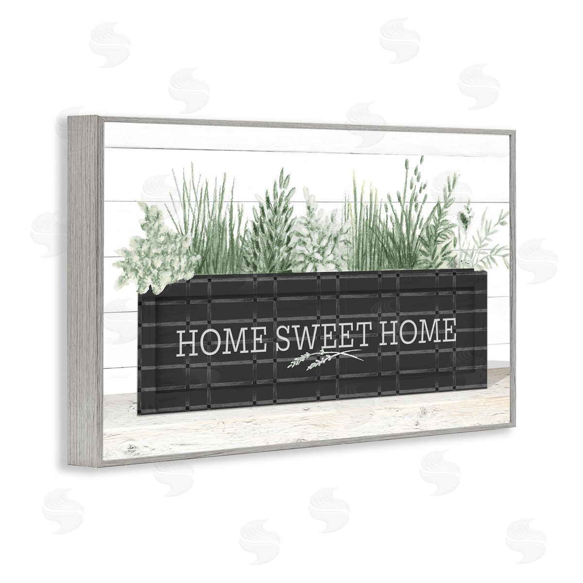 Sweet Home Garden Box Grey Frame Print Wall Art, Home Decor by Janice Gaynor