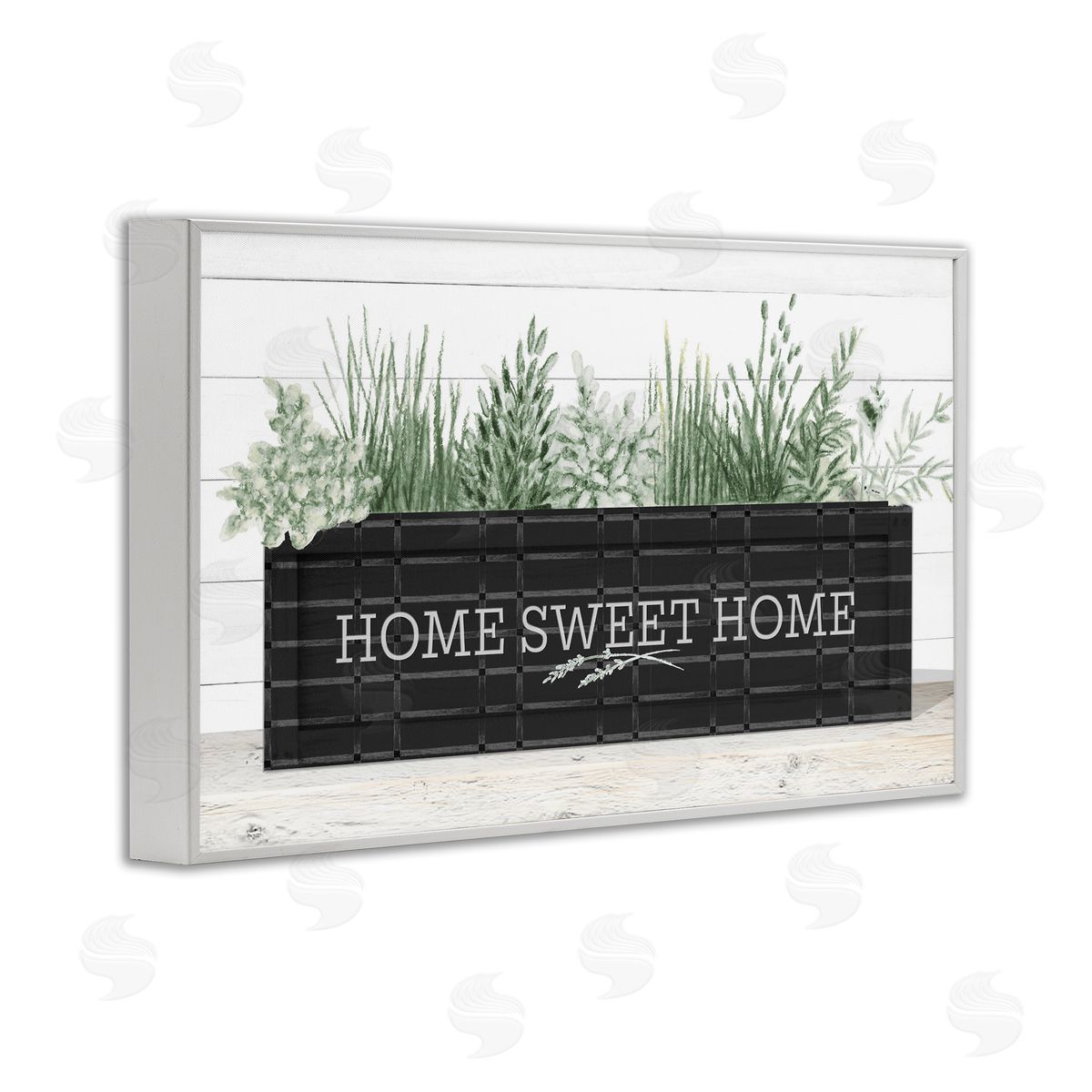 Sweet Home Garden Box White Frame Print Wall Art, Home Decor by Janice Gaynor