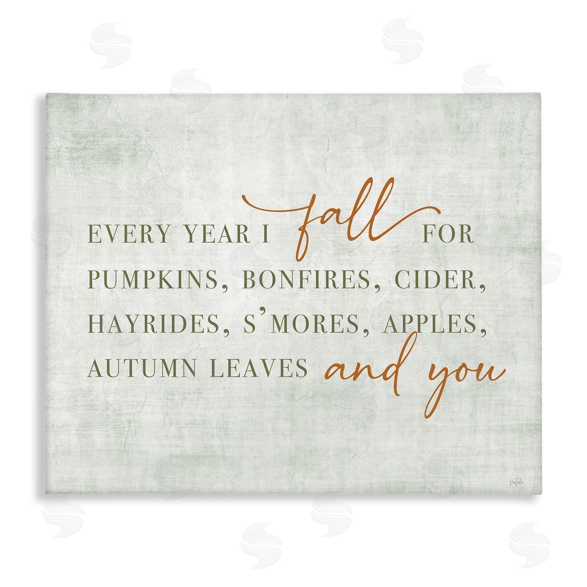 Every Year Fall Phrase Canvas Wall Art, Home Decor by Natalie Carpentieri