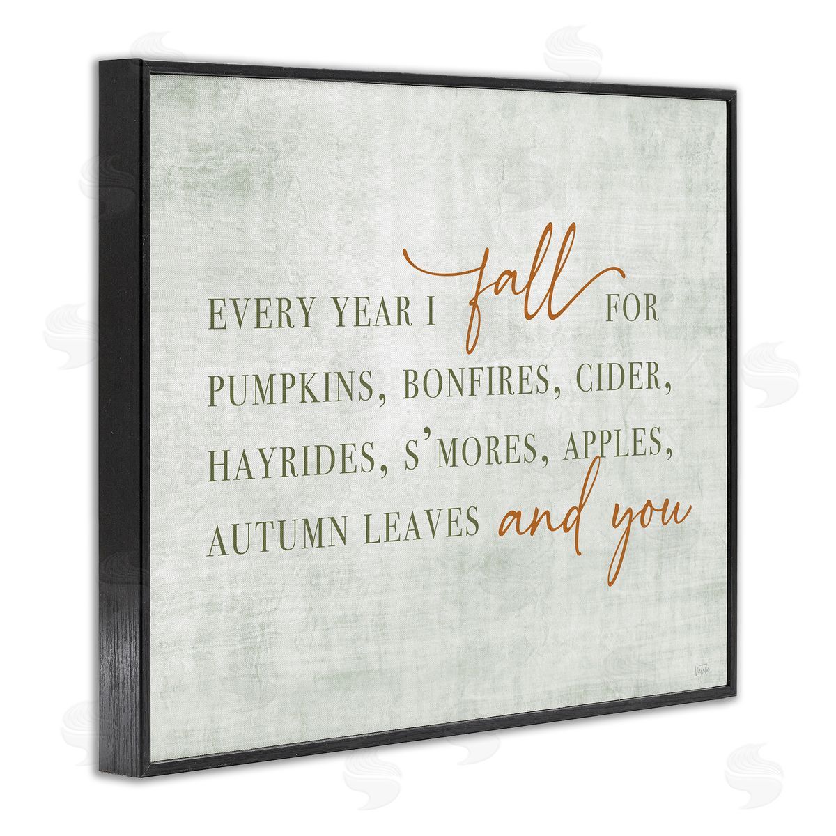 Every Year Fall Phrase Black Frame Print Wall Art, Home Decor by Natalie Carpentieri