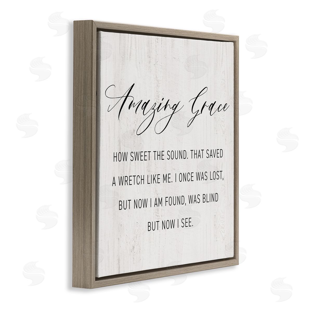 Spiritual Amazing Grace Brown Floating Frame Canvas Wall Art, Home Decor by CAD Designs