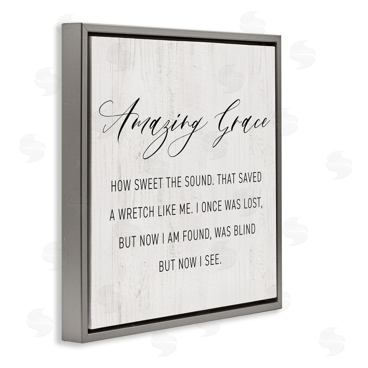 Spiritual Amazing Grace Grey Floating Frame Canvas Wall Art, Home Decor by CAD Designs