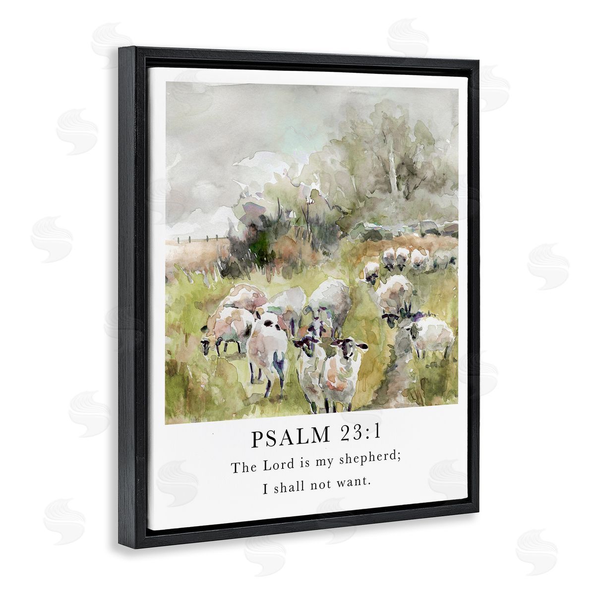 My Shepherd Psalm Black Floating Frame Canvas Wall Art, Home Decor by Carol Robinson