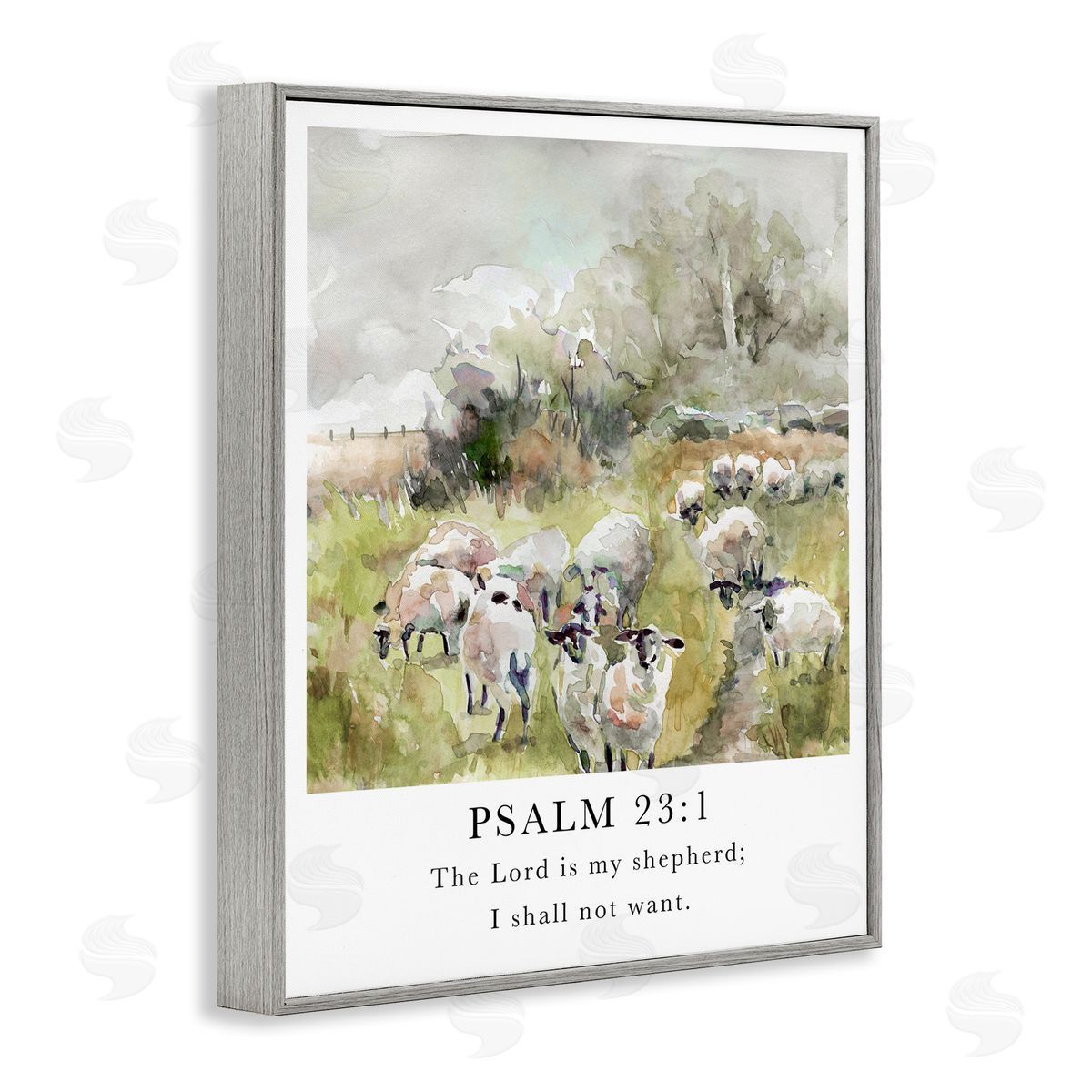My Shepherd Psalm Grey Frame Print Wall Art, Home Decor by Carol Robinson
