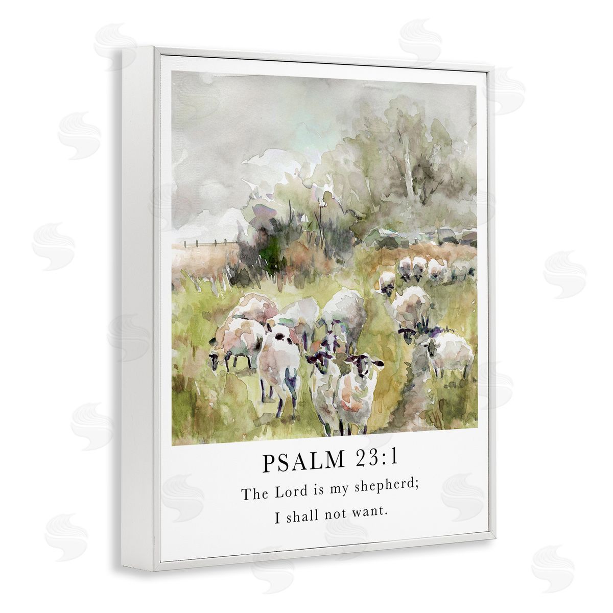 My Shepherd Psalm White Frame Print Wall Art, Home Decor by Carol Robinson