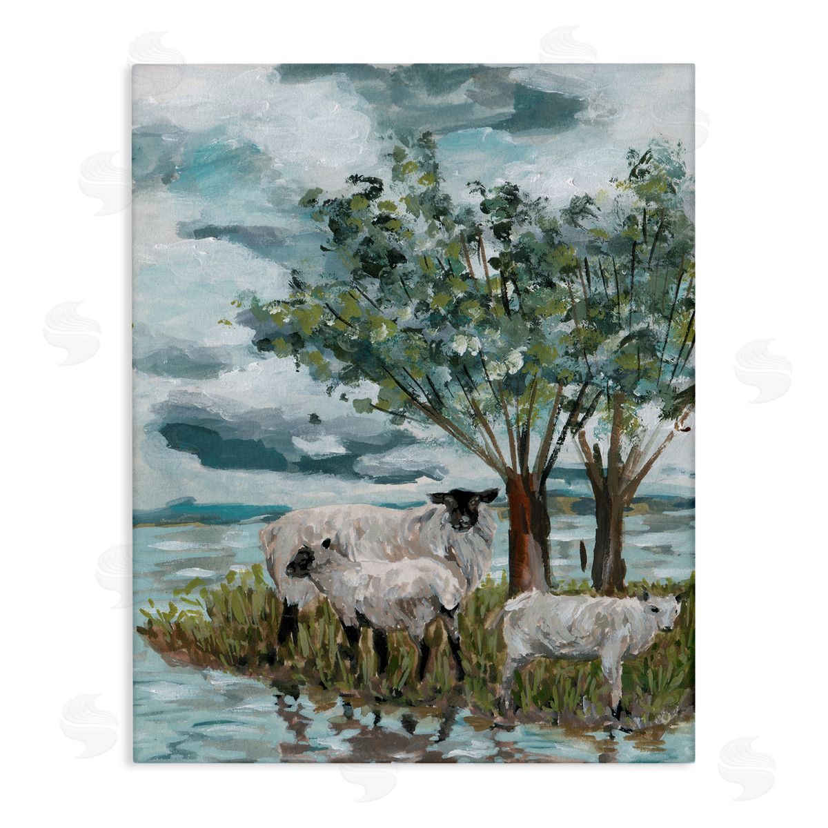 Traditional Sheep Scene Canvas Wall Art, Home Decor by Melissa Wang