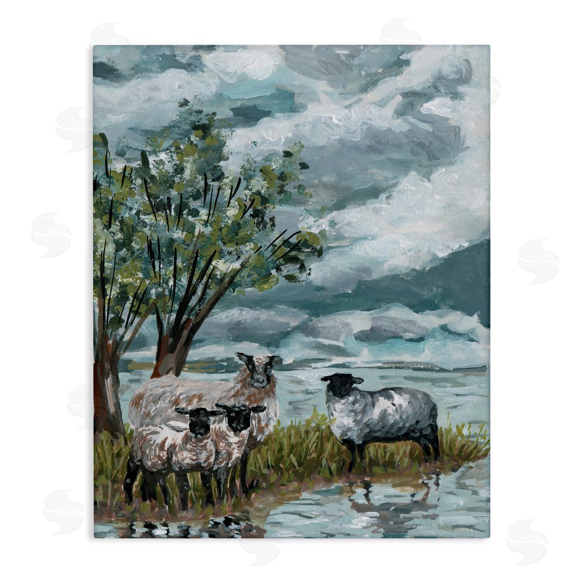 Traditional Sheep View Canvas Wall Art, Home Decor by Melissa Wang